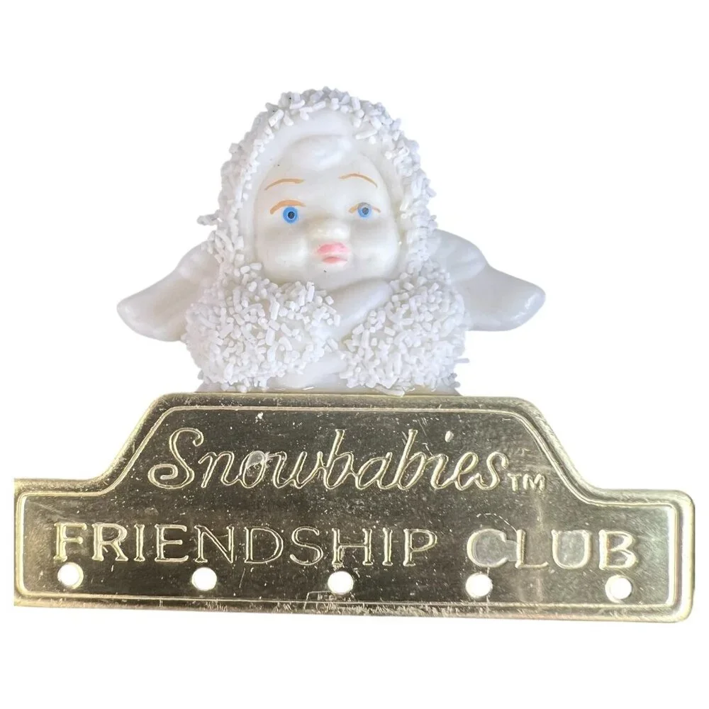 Dept 56 Snowbabies Friendship Club Pin Bisque Angel Brooch Lapel